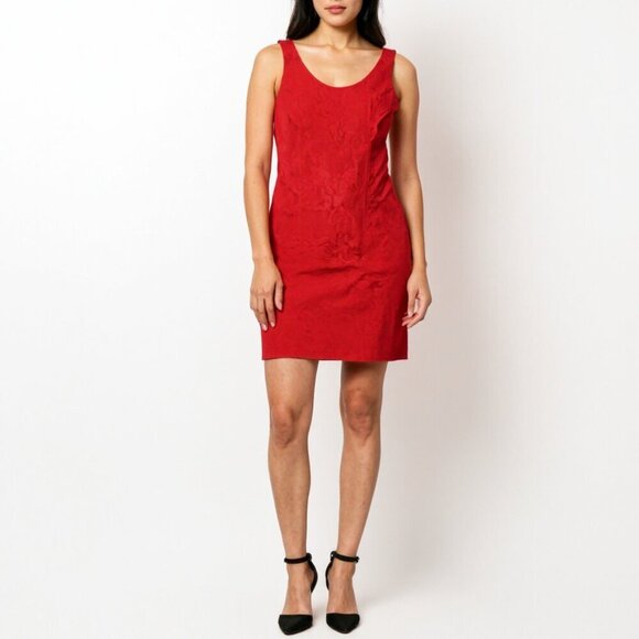 Jessica McClintock Dresses & Skirts - Vintage Jessica McClintock Gunne Sak Damask Brocade Little Red Dress